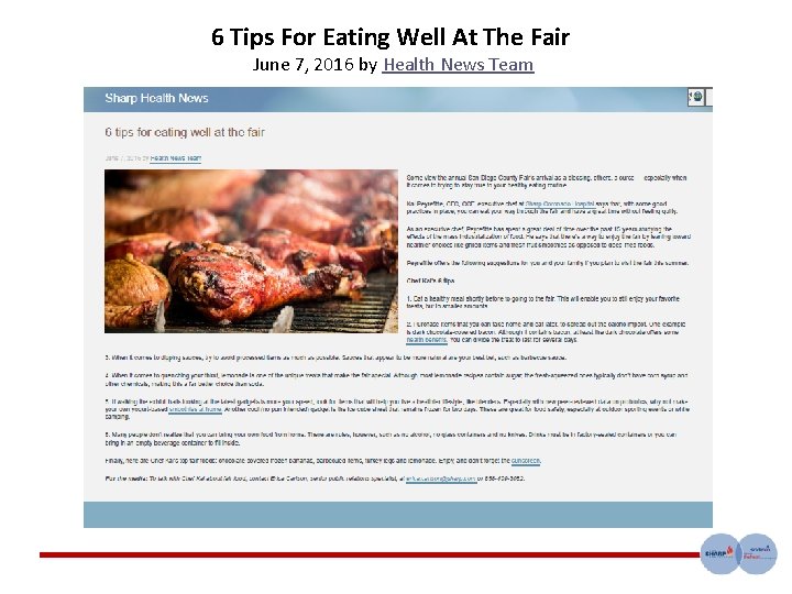 6 Tips For Eating Well At The Fair June 7, 2016 by Health News