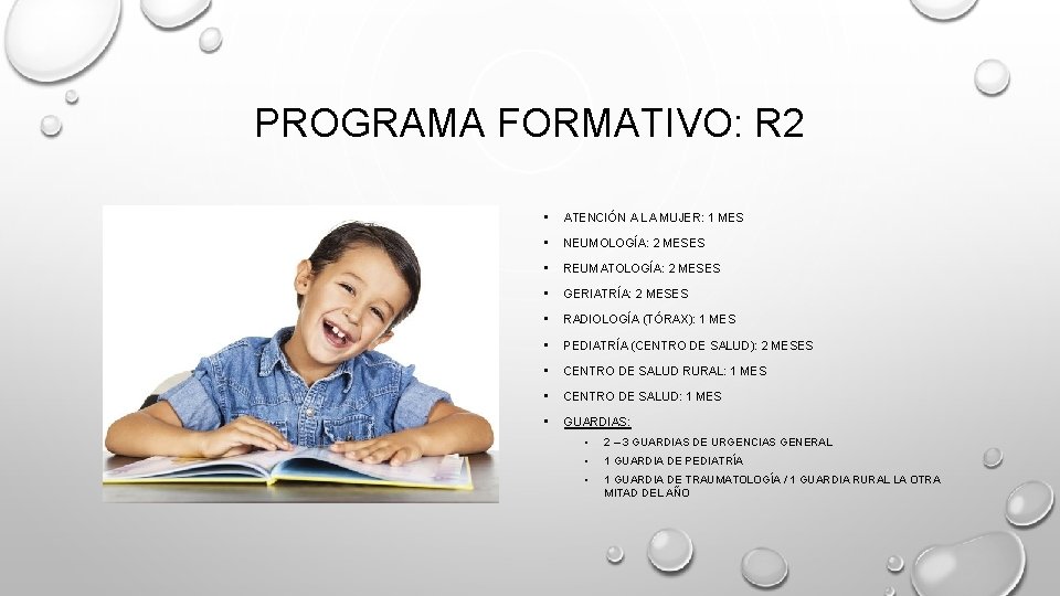 PROGRAMA FORMATIVO: R 2 • ATENCIÓN A LA MUJER: 1 MES • NEUMOLOGÍA: 2