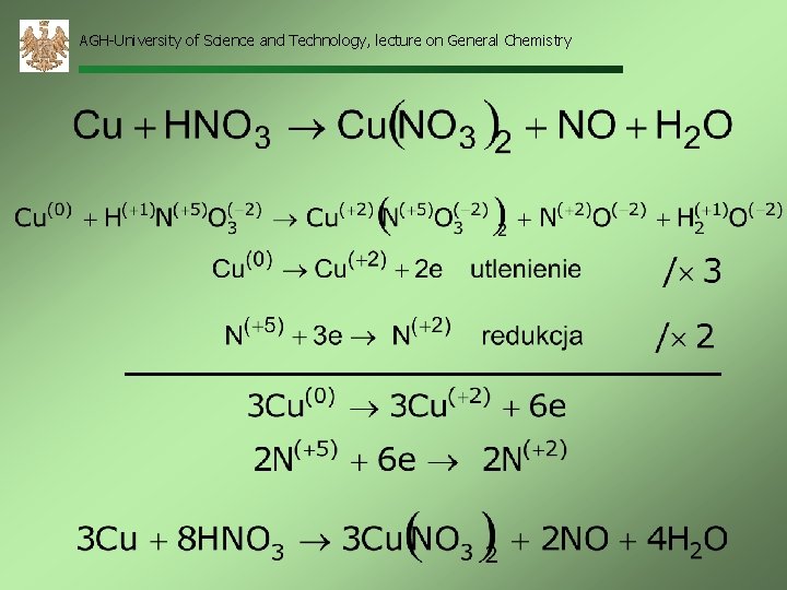 AGH-University of Science and Technology, lecture on General Chemistry 
