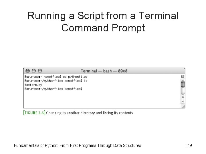 Running a Script from a Terminal Command Prompt Fundamentals of Python: From First Programs Running a Script from a Terminal Command Prompt Fundamentals of Python: From First Programs