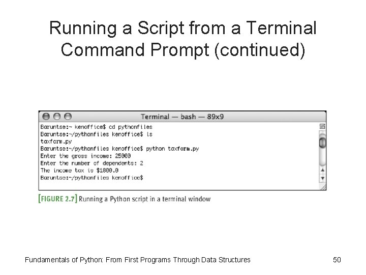 Running a Script from a Terminal Command Prompt (continued) Fundamentals of Python: From First Running a Script from a Terminal Command Prompt (continued) Fundamentals of Python: From First