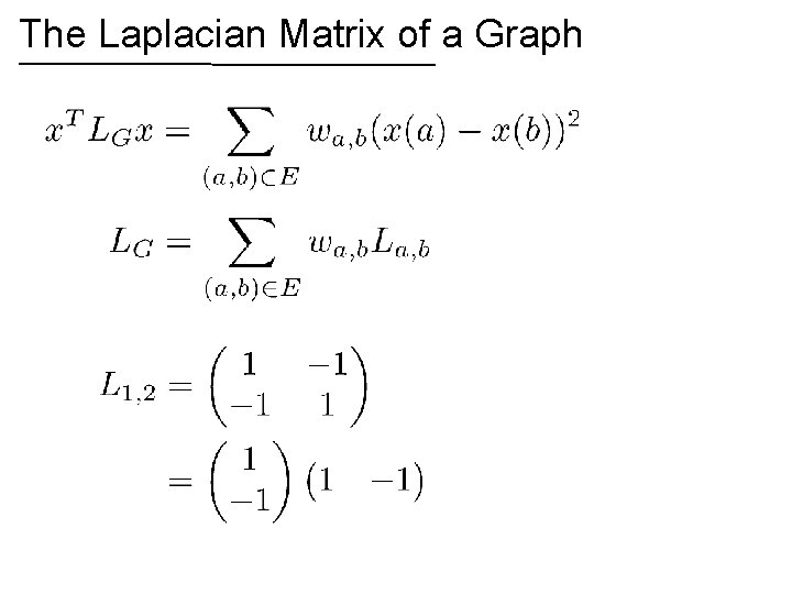 The Laplacian Matrix of a Graph 