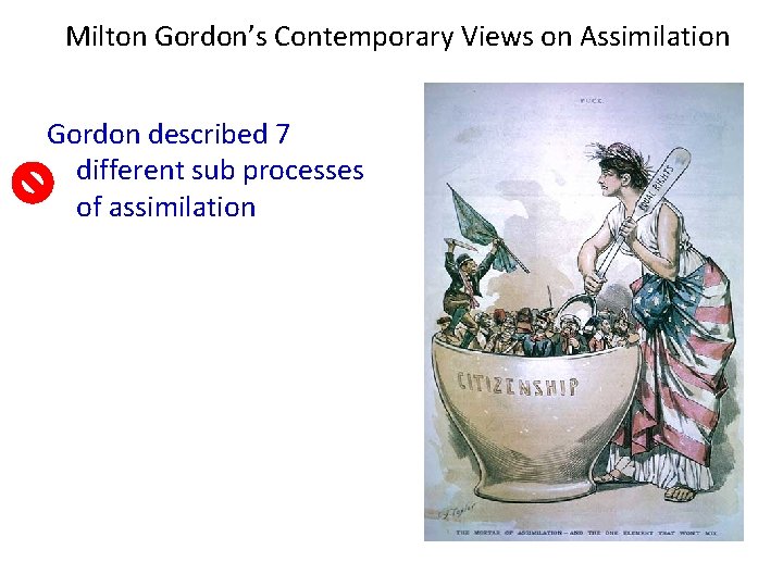 Milton Gordon’s Contemporary Views on Assimilation Gordon described 7 different sub processes of assimilation Milton Gordon’s Contemporary Views on Assimilation Gordon described 7 different sub processes of assimilation