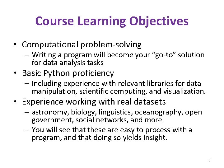 Introduction to Data Programming CSE 160 University of
