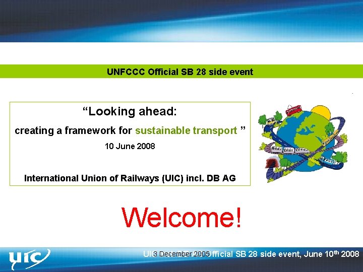 UNFCCC Official SB 28 side event “Looking ahead: creating a framework for sustainable transport