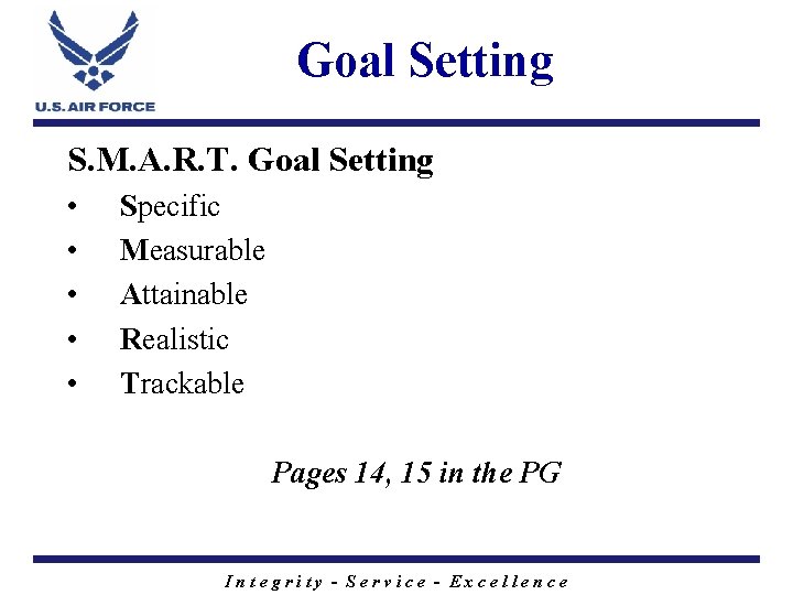 Goal Setting S. M. A. R. T. Goal Setting • • • Specific Measurable
