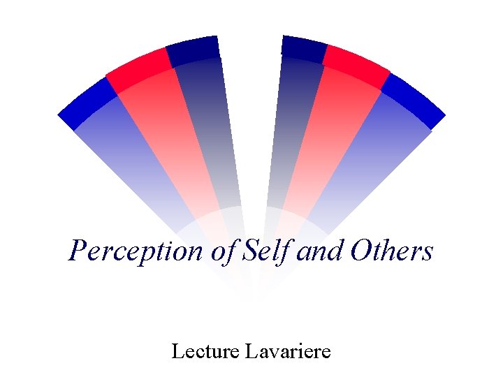 Perception of Self and Others Lecture Lavariere 