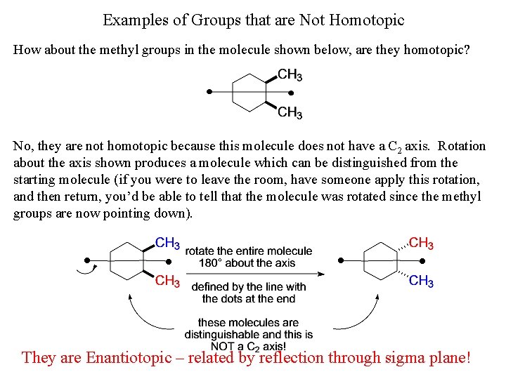 Examples of Groups that are Not Homotopic How about the methyl groups in the