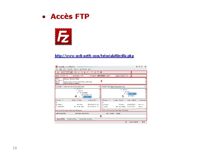  • Accès FTP http: //www. ordi-netfr. com/tutorialafilezilla. php 18 