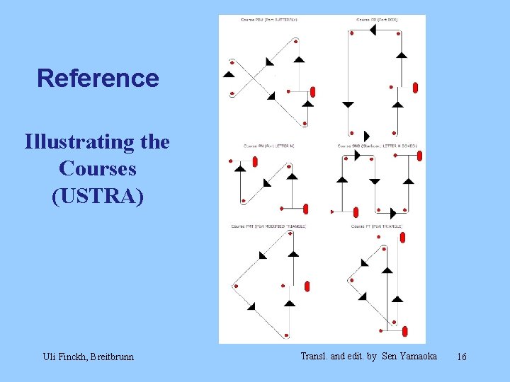 Reference Illustrating the Courses (USTRA) Uli Finckh, Breitbrunn Transl. and edit. by Sen Yamaoka Reference Illustrating the Courses (USTRA) Uli Finckh, Breitbrunn Transl. and edit. by Sen Yamaoka