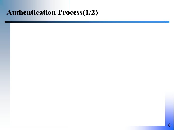 Authentication Process(1/2) 6 