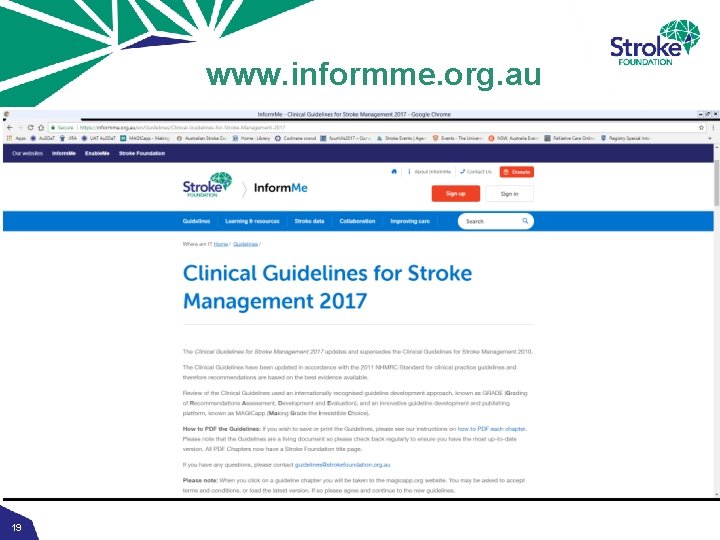 Clinical Guidelines for Stroke Management Justine Watkins National