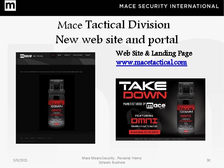 Mace Tactical Division New web site and portal Web Site & Landing Page www.