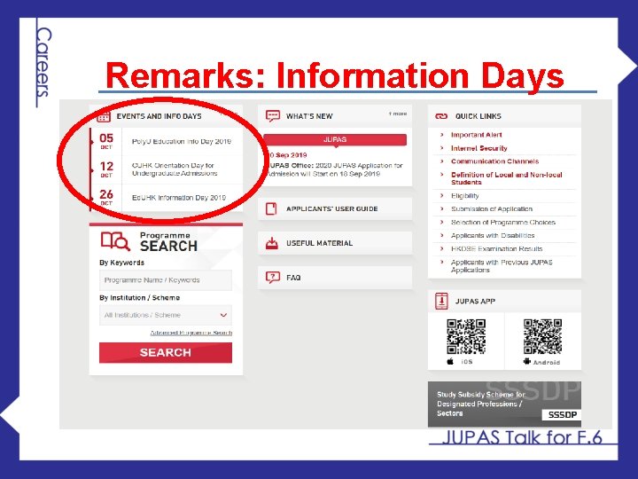 Remarks: Information Days 