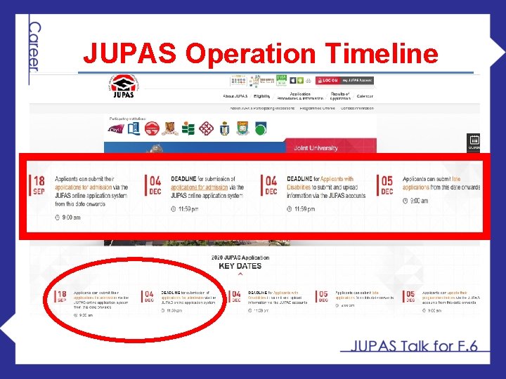 JUPAS Operation Timeline 