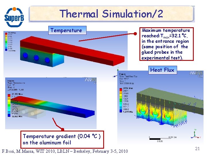 Thermal Simulation/2 Temperature Maximum temperature reached: Tmax=32. 1 °C, in the entrance region (same