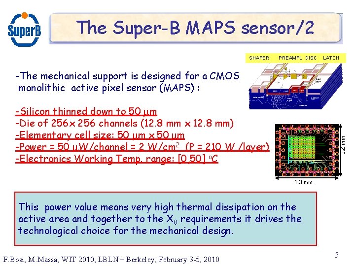 The Super-B MAPS sensor/2 SHAPER PREAMPL DISC LATCH -The mechanical support is designed for