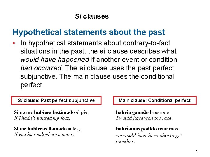 9. 3 Si clauses Hypothetical statements about the past • In hypothetical statements about