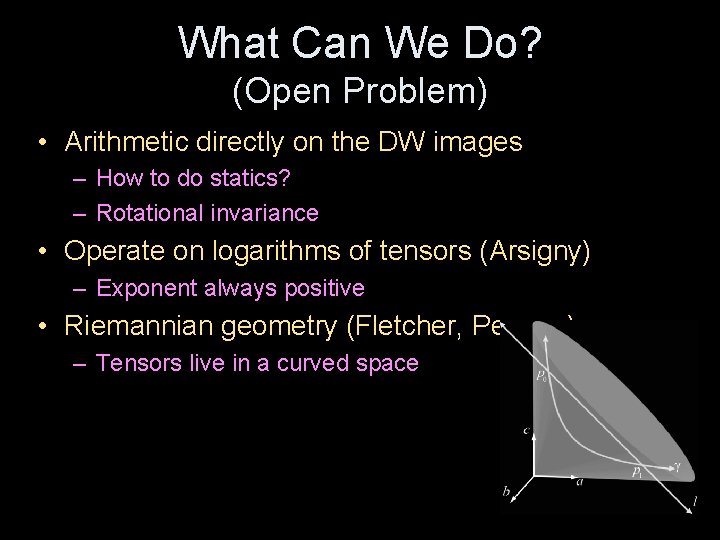 What Can We Do? (Open Problem) • Arithmetic directly on the DW images –