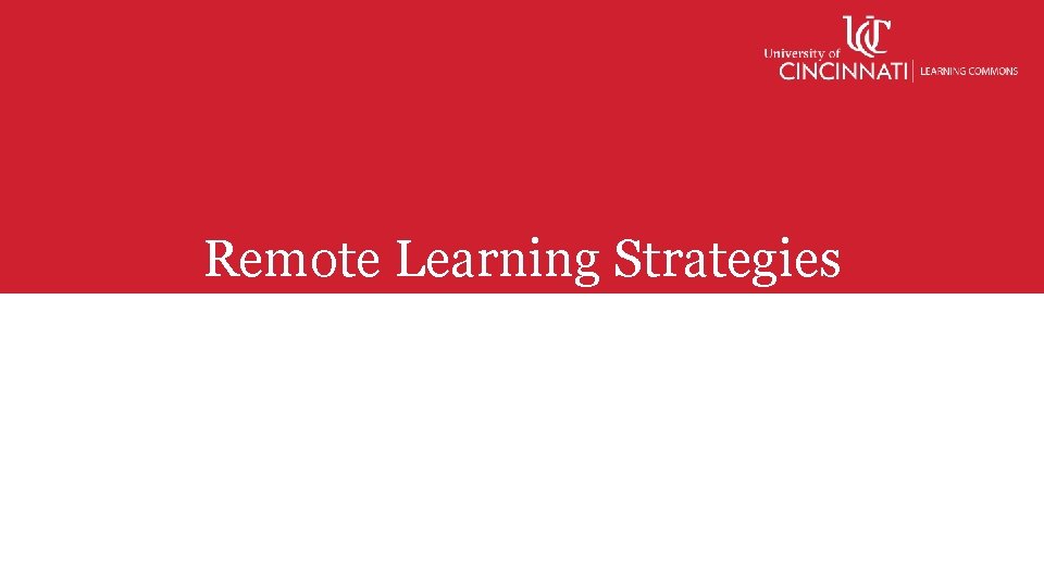 Remote Learning Strategies 