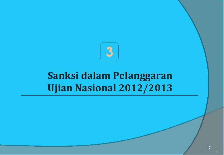 3 Sanksi dalam Pelanggaran Ujian Nasional 2012/2013 17 17 