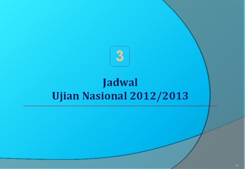 3 Jadwal Ujian Nasional 2012/2013 32 