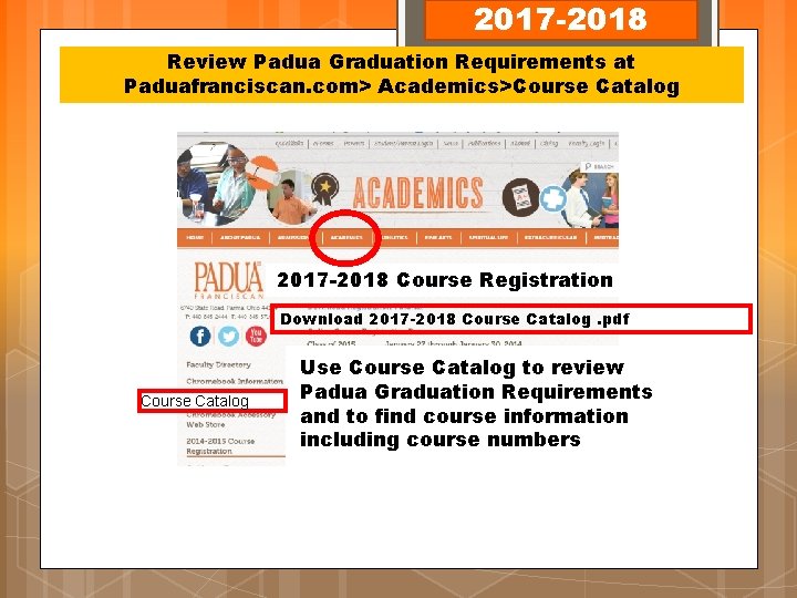 2017 -2018 Review Padua Graduation Requirements at Paduafranciscan. com> Academics>Course Catalog 2017 -2018 Course