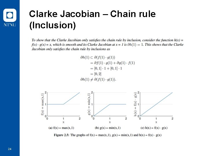 Clarke Jacobian – Chain rule (Inclusion) 24 