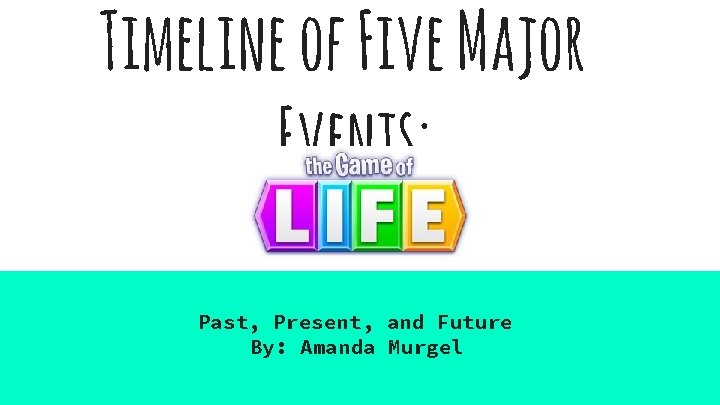 Timeline of Five Major Events: Past, Present, and Future By: Amanda Murgel 