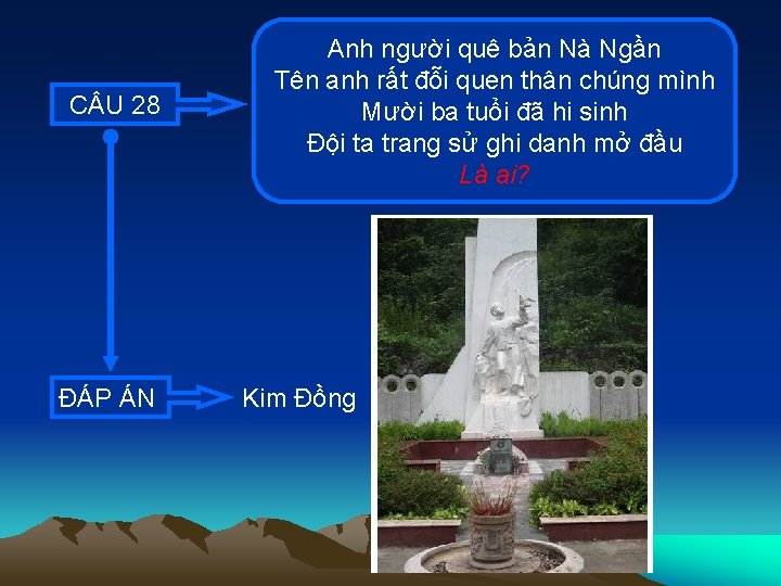 C U 28 ĐÁP ÁN Anh người quê bản Nà Ngần Tên anh rất