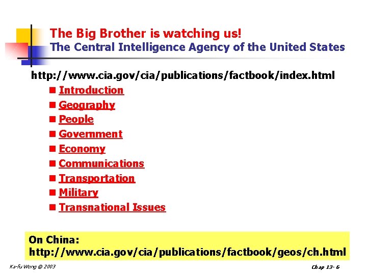 The Big Brother is watching us! The Central Intelligence Agency of the United States