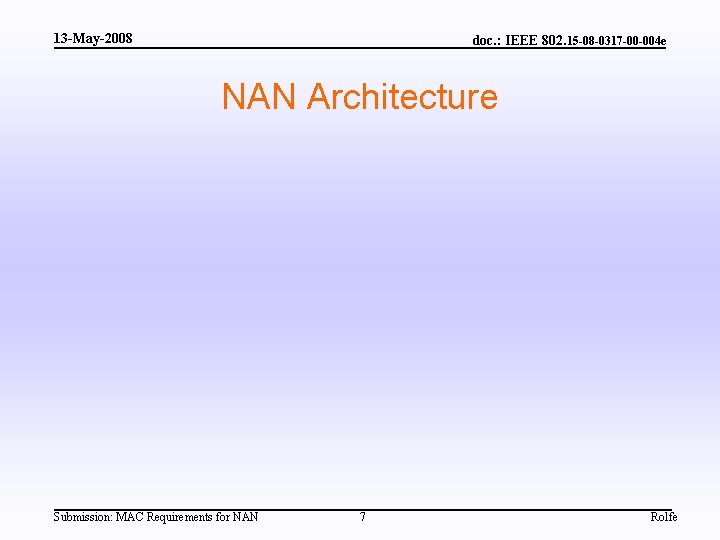 13 -May-2008 doc. : IEEE 802. 15 -08 -0317 -00 -004 e NAN Architecture