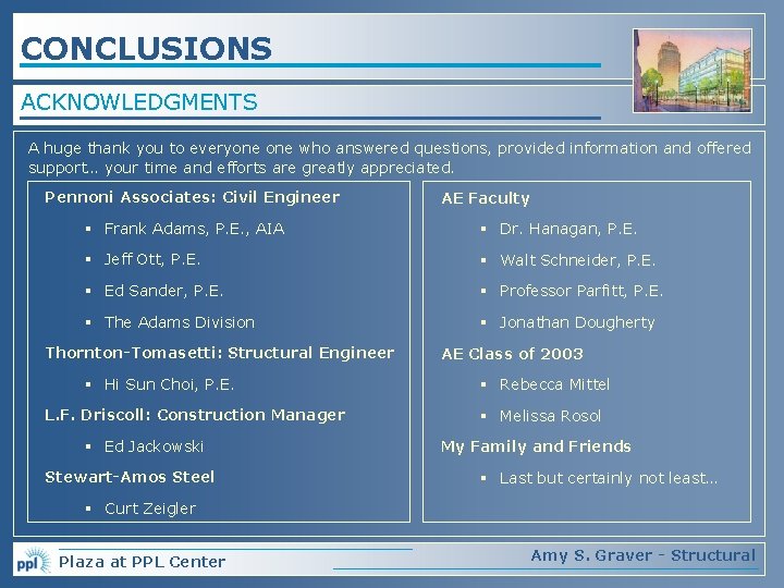 CONCLUSIONS ACKNOWLEDGMENTS A huge thank you to everyone who answered questions, provided information and