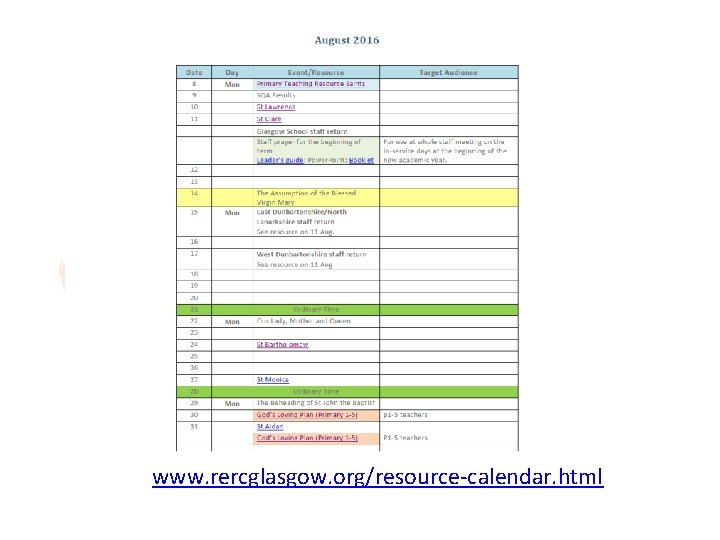 www. rercglasgow. org/resource-calendar. html www. rercglasgow. org/resource-calendar. html