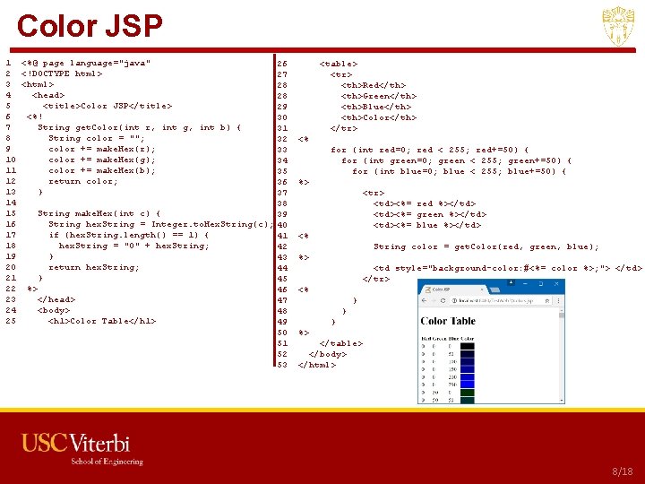 Color JSP 1 <%@ page language="java" 2 <!DOCTYPE html> 3 <html> 4 <head> 5