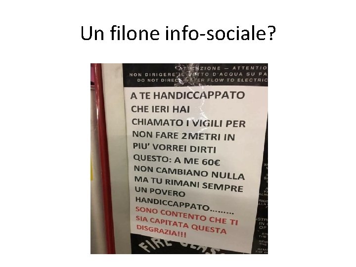 Un filone info-sociale? 