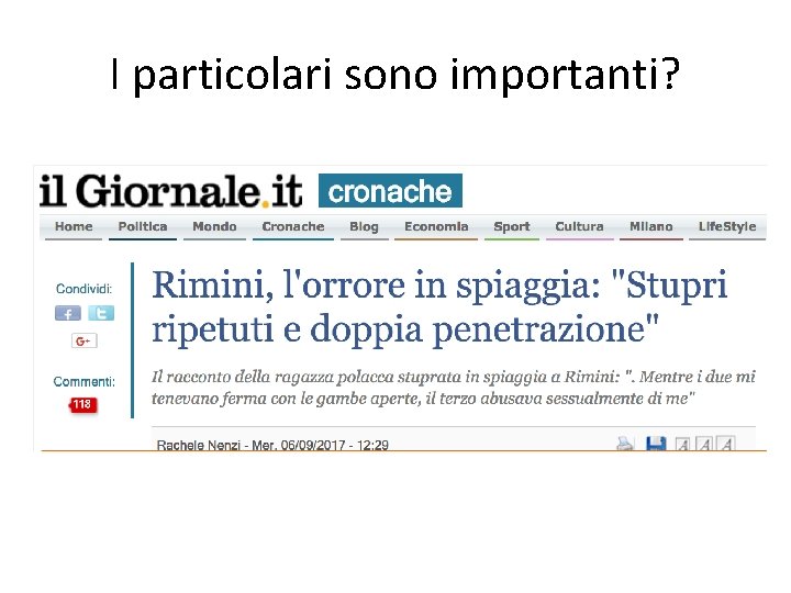 I particolari sono importanti? 