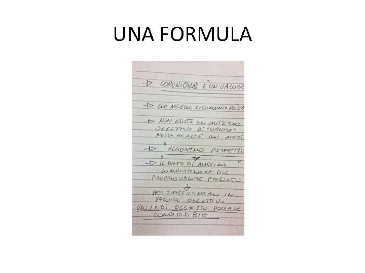 UNA FORMULA 