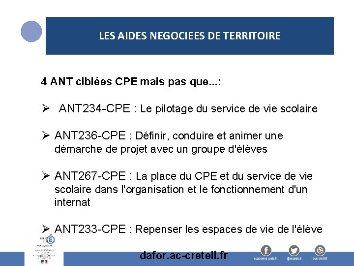 LES AIDES NEGOCIEES DE TERRITOIRE 4 ANT ciblées CPE mais pas que. . .