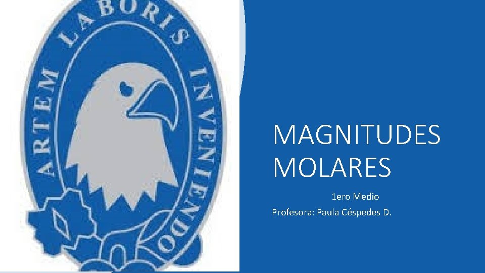 MAGNITUDES MOLARES 1 ero Medio Profesora: Paula Céspedes D. 