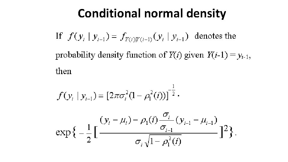 Conditional normal density 