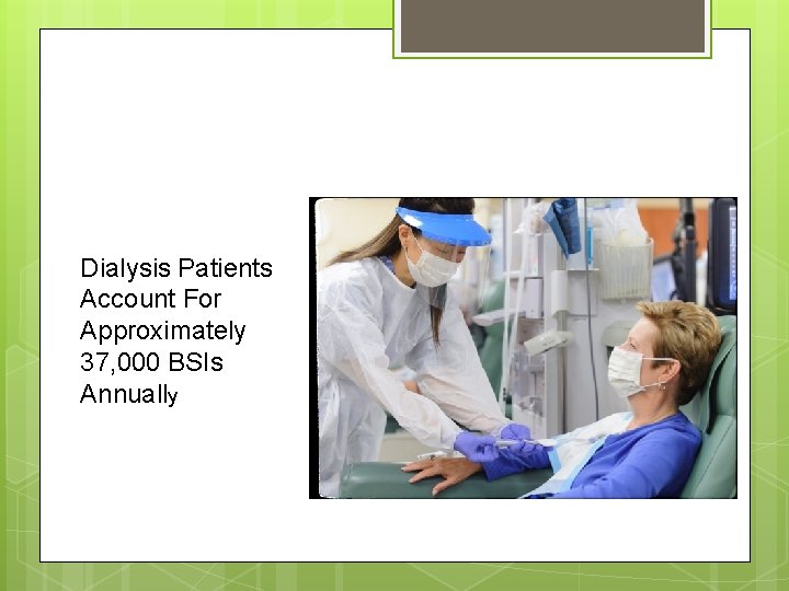 Dialysis Patients Account For Approximately 37, 000 BSIs Annually 