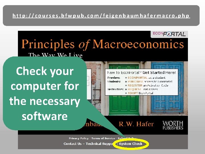 http: //courses. bfwpub. com/feigenbaumhafermacro. php Check your computer for the necessary software 