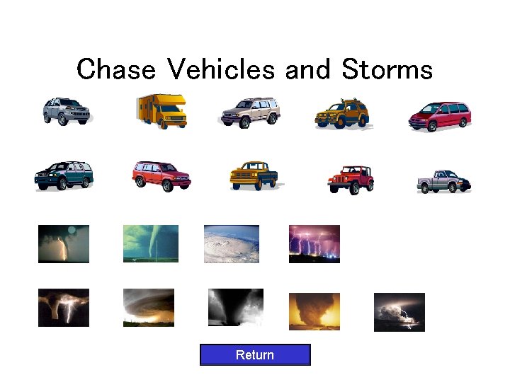 Chase Vehicles and Storms Return 