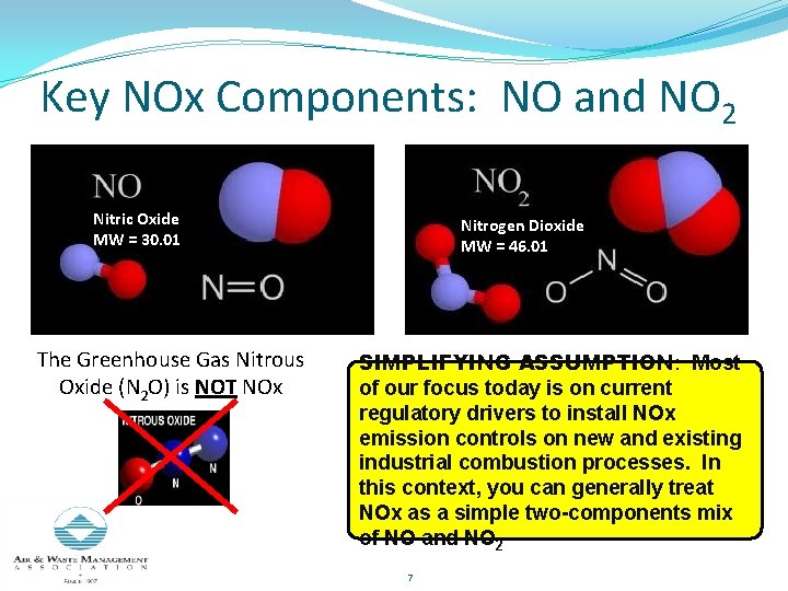 Key NOx Components: NO and NO 2 Nitric Oxide MW = 30. 01 The