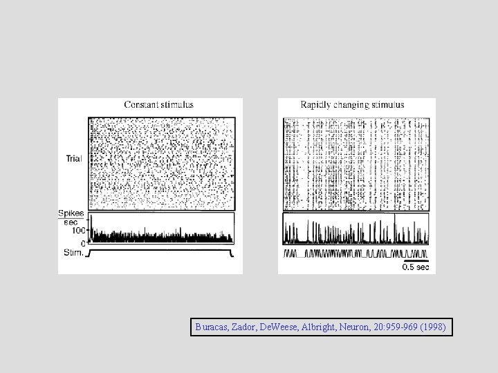 Buracas, Zador, De. Weese, Albright, Neuron, 20: 959 -969 (1998) 