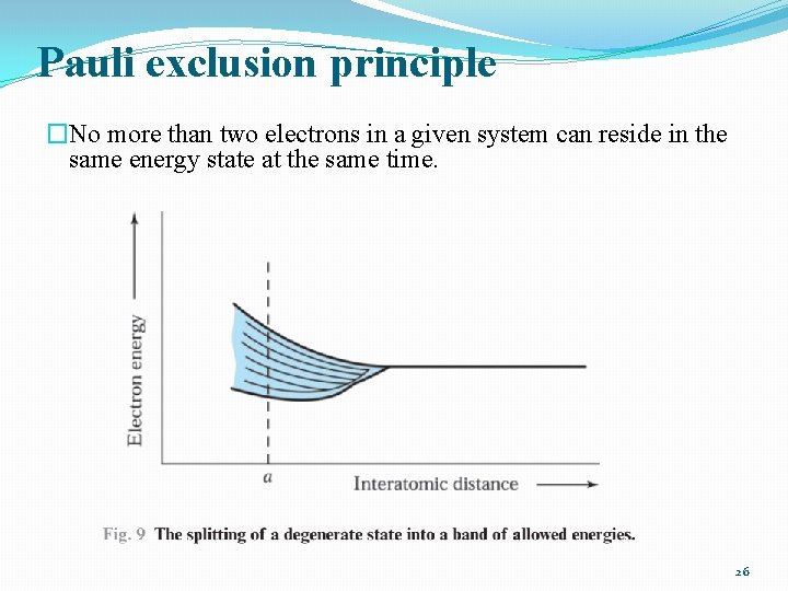 Pauli exclusion principle �No more than two electrons in a given system can reside