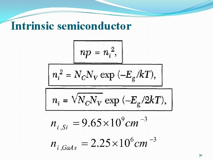 Intrinsic semiconductor 52 