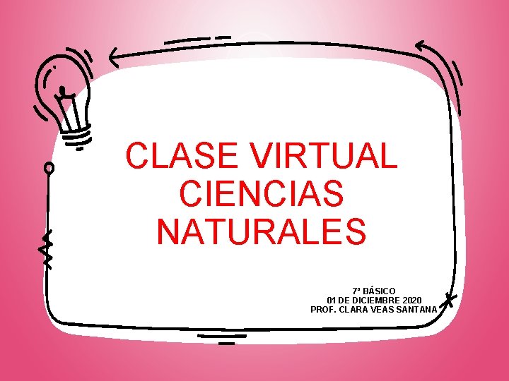 CLASE VIRTUAL CIENCIAS NATURALES 7º BÁSICO 01 DE DICIEMBRE 2020 PROF. CLARA VEAS SANTANA