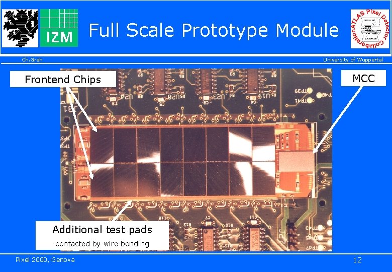 Full Scale Prototype Module Ch. Grah University of Wuppertal Frontend Chips MCC Additional test
